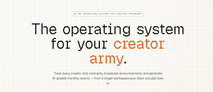 Influencer Army creator operations product overview